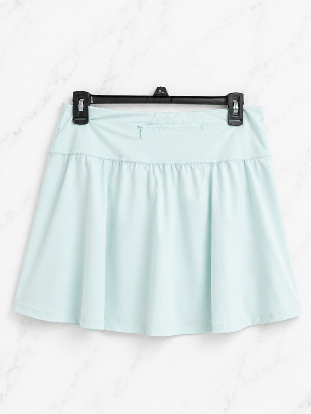 CRZ YOGA Light Blue Flared Athletic Skirt with Zip Pocket